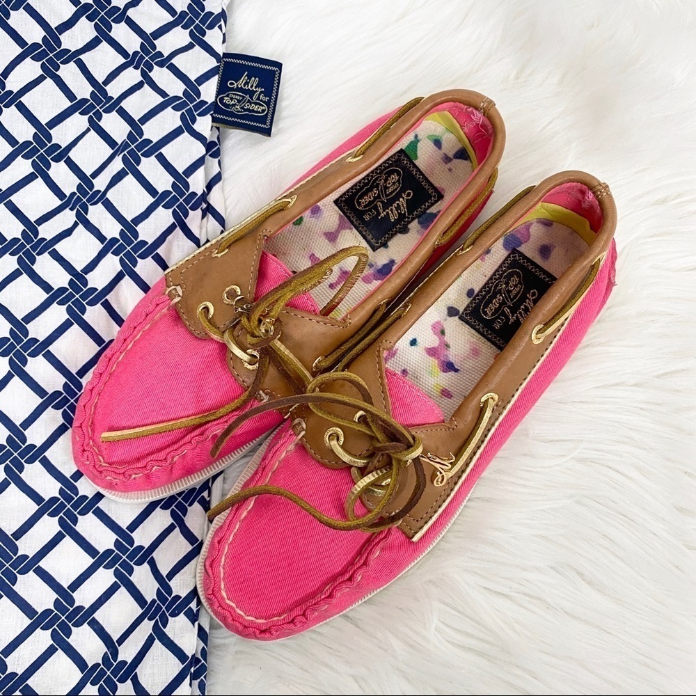 Milly for Sperry Womens 6 Hot Pink Top-Sider Boat Shoes